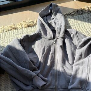 Alo Purple/Gray Zip-Up Hoodie
